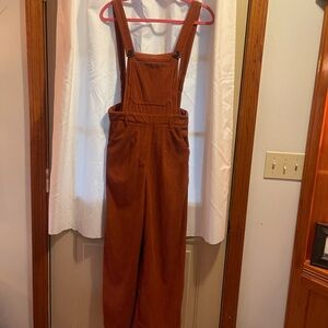 Cider Rust-Orange Corduroy Overalls